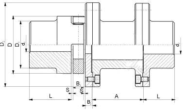 LXT接中間套型星形彈性聯軸器
